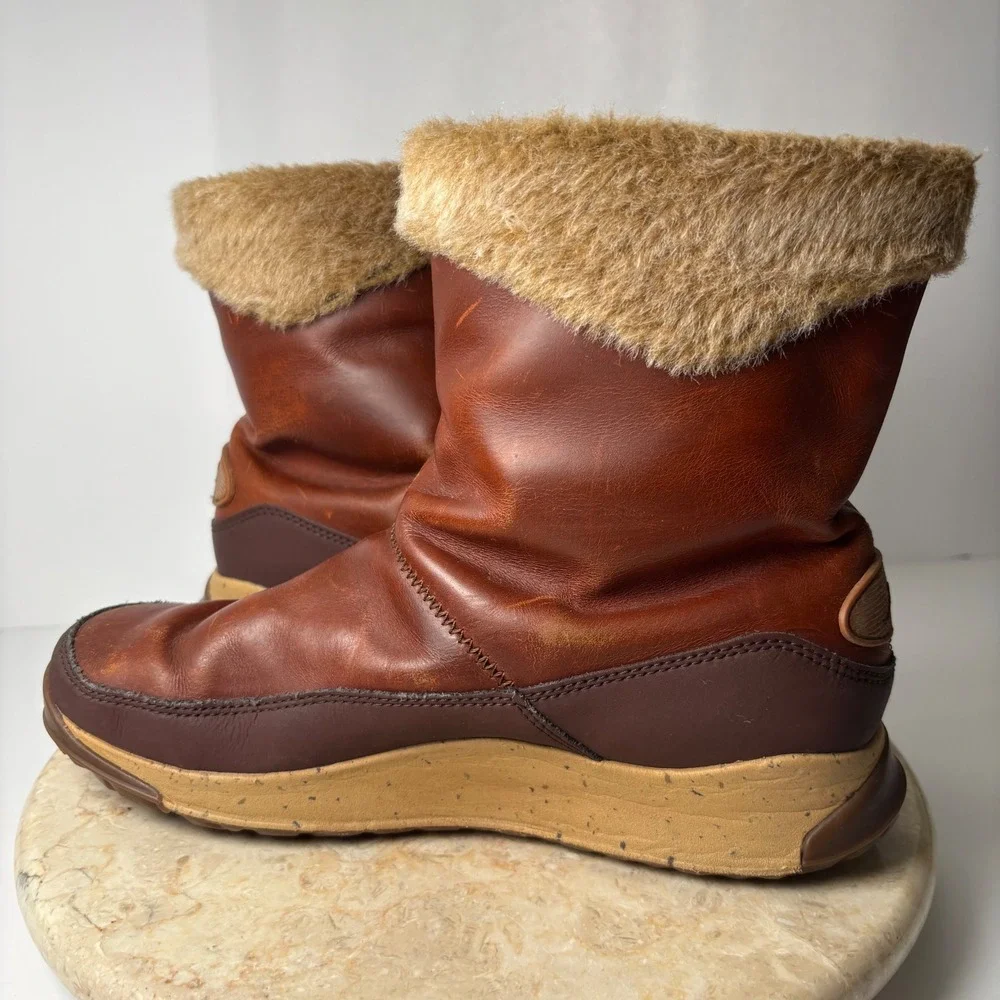 Chaco Borealis MidSpice‎ Women's Leather Fur Lined Winter Boots Size 8